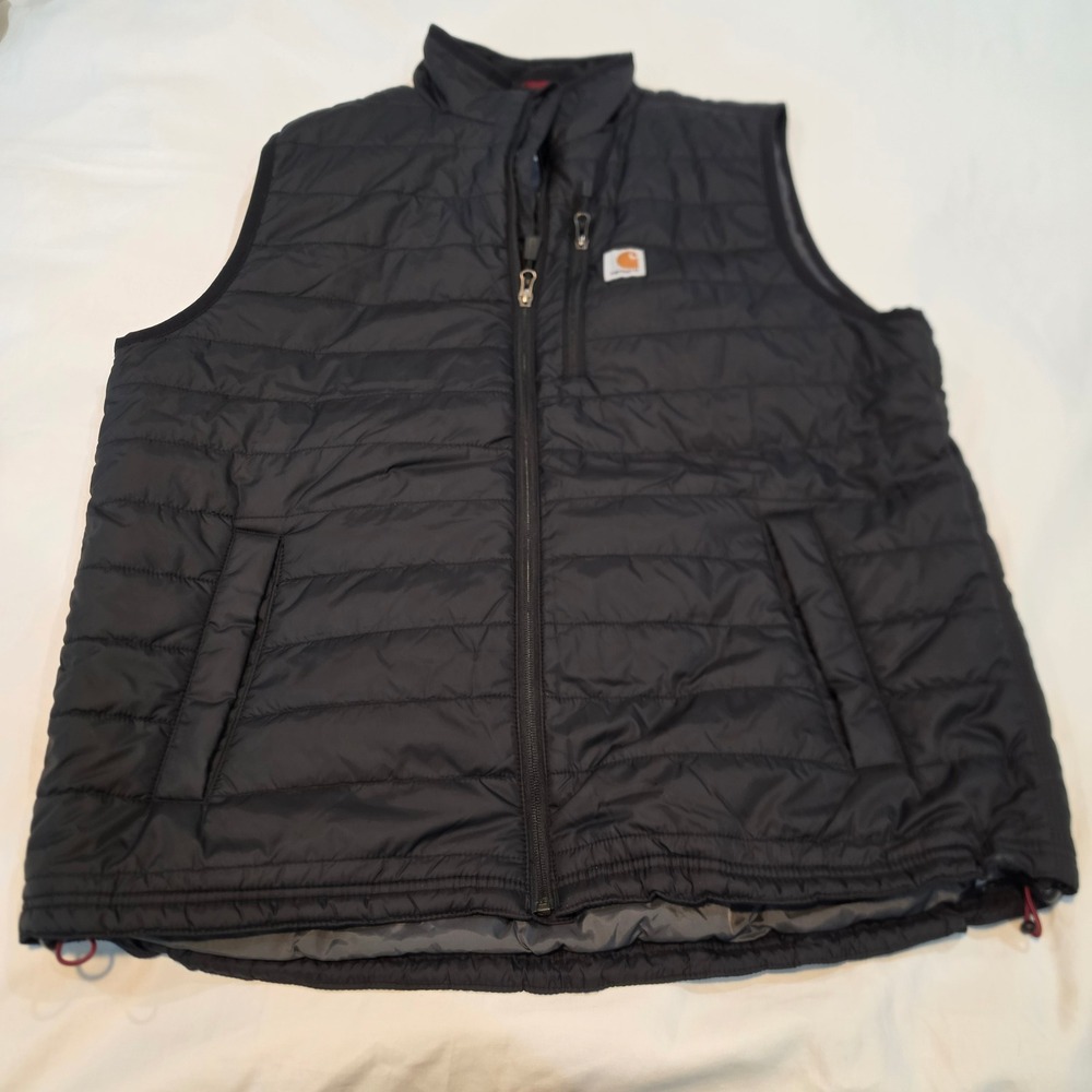 Carhartt Gilliam Vest Mens XL Tall Black Excellent Quilted Puffer 102286-001